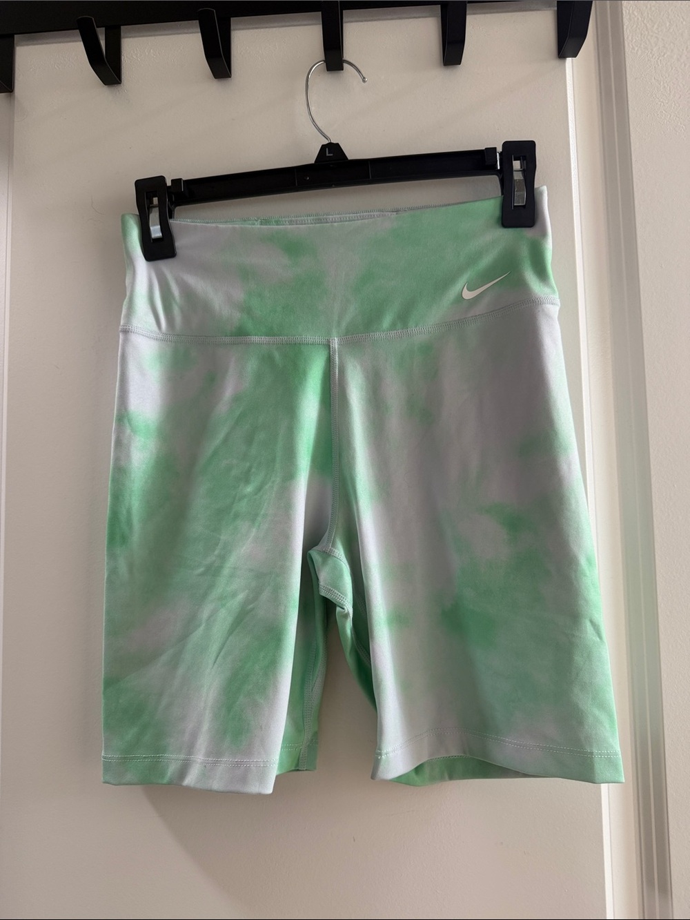 Nike Women's Mint Green Tie-Dye Bike Shorts